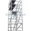 Moving aluminum scaffolding tower