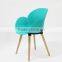 Modern Cheap Dining Chair Plastic Chair with Wooden Legs