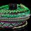 Green weave magnetic bracelet jewelry set by handmade