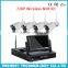 720P HD 1 Megapixel Wireless IR Infrared Bullet Outdoor WiFi Camera IP 4Ch Wifi NVR Kit 7" LCD Monitor