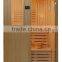 2 person traditional steam sauna room with sauna stove