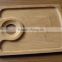 Bamboo wine plate for wine glass and snack