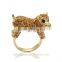 Cute animal jewelry Kingman puppy dog crystal rings