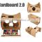 the newest DIY cardboard version VR V2.0 VR box headset case Virtual reality 3d glasses with button