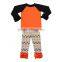 Wholesale 2016 orange and black baby girl icing ruffle raglan shirt Halloween baby girl ruffle baseball top