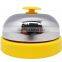 silver table bell , 75mm diameter chrome plated with ABS base for reception