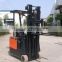 Economic 1000kg 3 wheels electric forklift with white wheels