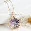 2016 trending perfume bottle necklace pendant dried flower necklace