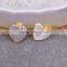 Charm Quartz Druzy Pendant, Heart Pendant, Gold Plated White AB Crystal Drusy Quartz Gemstone Pendant, For Jewelry Making
