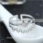 heart shape wedding white zircon engagement fashion women silver ring