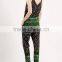 High Quality Printed Spaghetti Strap V-neckline Long Jumpsuit