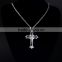2016 Rellecona silver inlaid black cross design 316L stainless steel pendant necklace