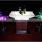 led colorful glass top stone base table