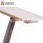 White panel steel bracket double dining table