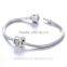 X340 Round Tube Bead Pave Crystal Zircon European Engagement Occasion Tibetan Silver Charm, DIY Solid Charm Bead for Jewelry
