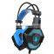 long wire led light stereo orange gaming headphone for pc