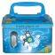 Tinplate money box with handle and lock/carton design/square shape