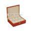 China wooden 6 trough piano lacquer factory wholesale custom luxury watch box, brown gift box