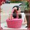 Latest red color fruit basket with cover outdoor empty wicker picnic baskets