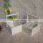 Rectangular natural small wooden storage baskets with sliding lids