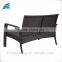 PE rattan wicker 4 pc conversation table set with gray cushions