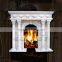 Luxury home decoration roman style marble fireplace with roman column