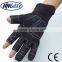 NMSAFETY Fingerless Synthetic Leather Sewing Mechinest Work Glove/fishing hand glove/racing gloves