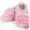 Solid Pink Color Newborn Baby Shoes Girl Fancy Baby Girls Prewalker Shoes Wholesale Kids Shoes Baby Moccasins