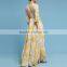 High Design Elegant Floral Printed Balloon Sleeve Back Zip Ladies Maxi Silhouette Dress