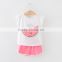 Pictures of girls suits designs watermelon T-shirt and shorts 2 pcs sets