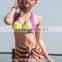 2015 swimsuit for women hot sexy bikini three piece high quality stripes contrast color swimsuit