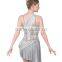 2016 best design - glitter pleated and creased knit dress grey women adult lyrical dresses