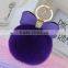 Bowknot Keychain Female Rex Rabbit Fur Ball Car Pendant Creative Bag Strap Pendant Key Chain