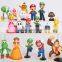 Set of 18pcs mini toy figures Quite hot selling action figures Super Mario PVC action figure