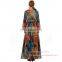 Hot Selling Big Flap Printed Long Sexy Women Chiffon Dress