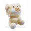 OEM Pink And Beige Colors Stuffed Plush Pig Toy Keychain