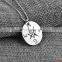 Tiny Nautical Ocean Sterling Silver Compass Charm Necklace Graduation Gift Pendant