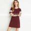 2017wholesale new fashion dress women short sleeve 100%cottton dress