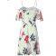 Floral Printed Off Shoulder Spaghetti Strap Short Casual Dress