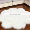 Round Shaped White Artificial Fur Rug for Living Room