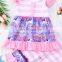Wholesale Kids Clothing Sets Short Sleeve Stripe Ruffle Kids Girl Outfits
