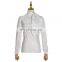 WOTWINSTYLE Vintage Satin Blouses Female Bow Collar Puff Long Sleeve Asymmetrical Casual Fashion