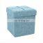 RTS Blue Ottoman Living Room Pouffe, Best Quality Fabric Stool for Bedroom, Amazon Velvet Ottoman