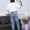 women washed harem jeans pants