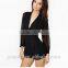 Black chiffon Long sleeve jumpsuite for women and sexy ladies OEM