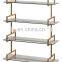 Modern design whole tempered glass shelves with four layers