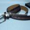 Fashion man dark brown snake pu belt