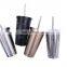 GINT Hot Selling double wall color glitter  drinking water cup with lids and straws