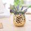 artificial corporate electroplated gold colored ceramic vases for home decor with Metallic Gold Tone and Hammered Texture