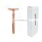 Fast Print Logo Rose Gold Safety Razor Zinc Alloy Reusable Razors